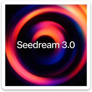 remake this and make "Seedream V3" bit bigger sticker