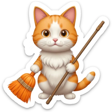 Katze mit Besen sticker