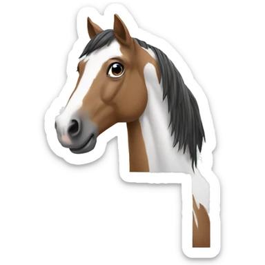 a horse working on a macbook computer sticker