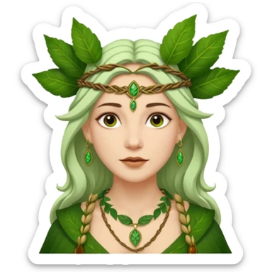 Leaf-necklace druid queen sticker