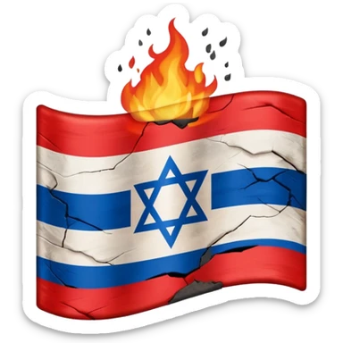 Burning israel flag sticker
