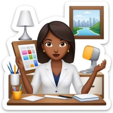 interior designer with darker skin sticker