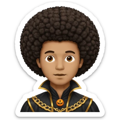 afro halloween man sticker