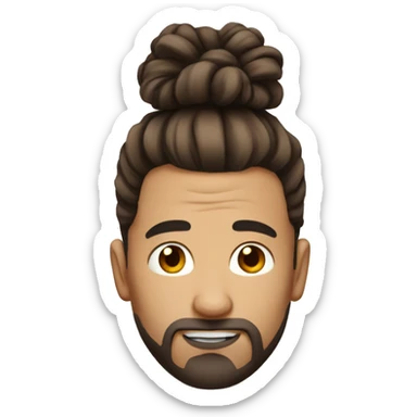 Guy with a man bun on the top and the sides is a fade he allso have a big nose he have brown hair and he is not so white sticker