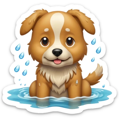 Dog in the ocean  sticker