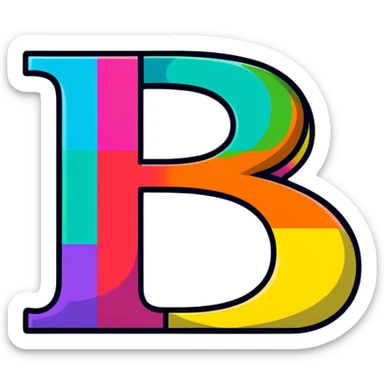 Colorful Gradient Alphabetical Letter “B” sticker