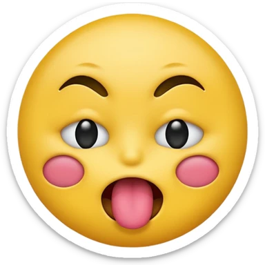 Fassa um emoji simples aquele da carinha amarelo dando língua e dando coloco de forma bem rebelde sticker