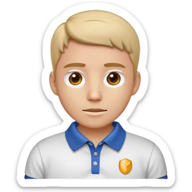 polo shirt with collar popped sticker