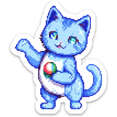 Gumball the blue cat, action pose sticker