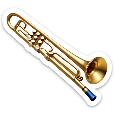 Create an elegant and artistic emoji that represents music arrangement and orchestration. The design should feature a conductor's baton, musical scores, and various orchestral instruments (e.g., violin, trumpet, flute). Incorporate flowing lines to represent harmony and orchestral balance, along with a subtle representation of sheet music. Use rich, classical colors like gold, silver, or deep blue, and create an atmosphere of sophistication and precision. The background should be transparent. sticker