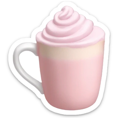 Aesthetic light pink hot chocolate sticker