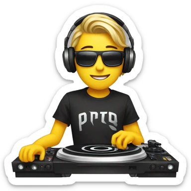 edm dj raving turntables hype sticker