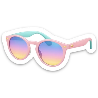 A colorful pair of Pastel sunglasses (aesthetic, loose object, apparel), seen from the side  sticker