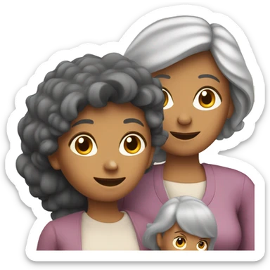 a family of a grandmother, a mother, two adult daughters and a cat sticker