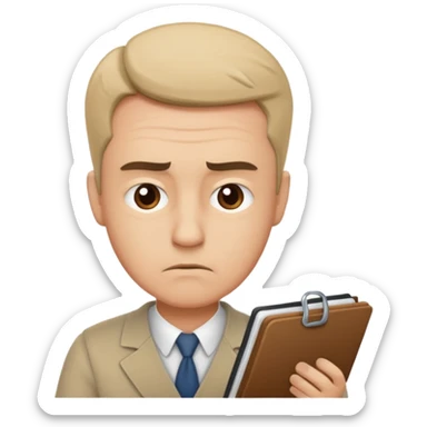 man calculating with difficulties sticker