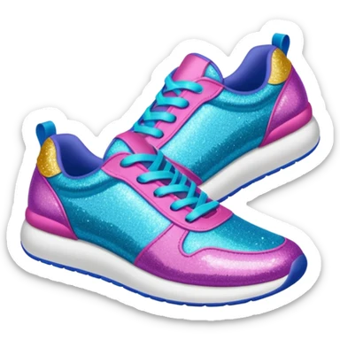 colorful glitter fabric sneakers no brand sticker