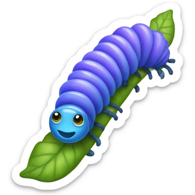 blue violet caterpillar sticker