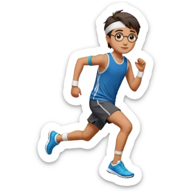 Harry Potter is in sports clothes doing morning exercises, he is in the field before his magic school sticker