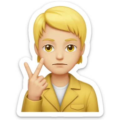 a yellow face with a side eye and a middle finger sticker