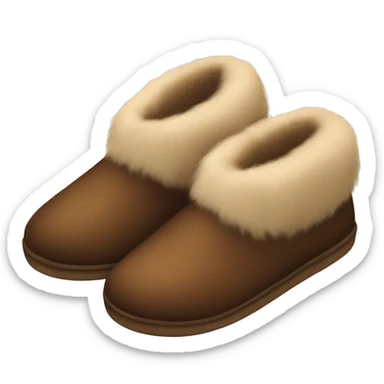 Brown slippers with fur sticker