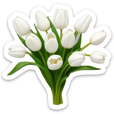 White tulips sticker
