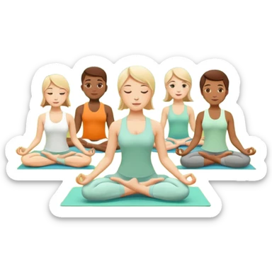 Ein Yogakurs der in einem grünen Park stattfindet im Sommer. sticker