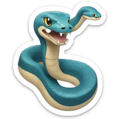 snake blue and beige scary pokemon sticker