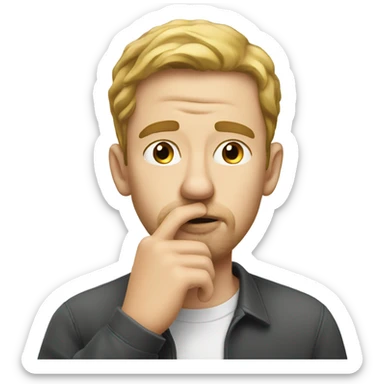 Realistic white man picking his nose  sticker