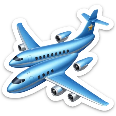 Two floors blue airplane sticker