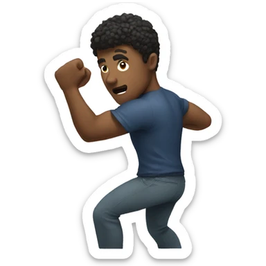 Guy getting in a fighting stance sticker