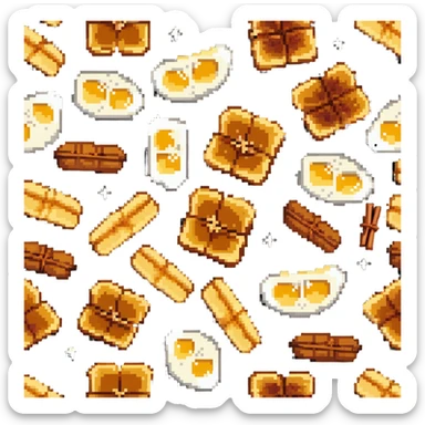 torrijas, Spanish sweet dish, fried bread slices soaked in milk and honey with cinnamon sticker