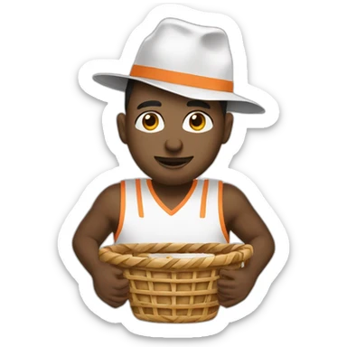 Cigogne basketteur sticker