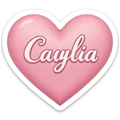 A pink heart with a name Cayla inside it sticker