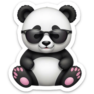 Panda rock style with sunglasses sticker