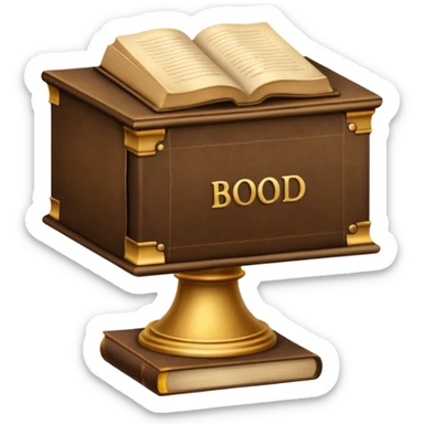 Pedestal with book sticker