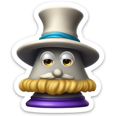 an arrogant chess pawn with a wizard hat sticker