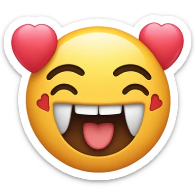 Cute emoji with smile and heart-shaped hands sticker