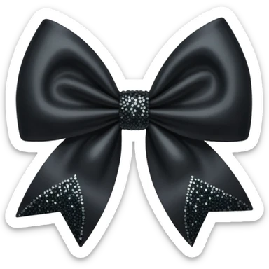 black sparkling bow sticker