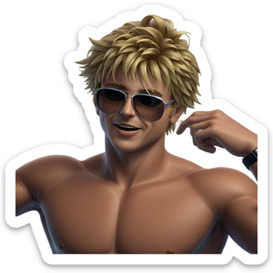 blonde boy in sunglasses sticker