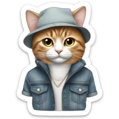 Swag cat with Zara clothing  sticker