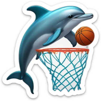 Dolphin with basketball and a label that says "Black sea Odesos" in front of the dolphin and the basketball sticker