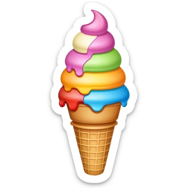 layered ice cream cone sticker