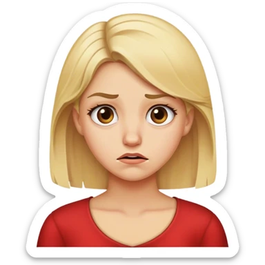 Blonde girl disgusted sticker