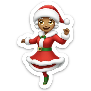 mrs santa claus dancing sticker