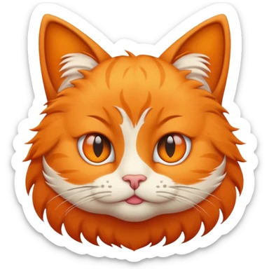 A cat with each eye facing a different direction. The image will be in emoji style. sticker