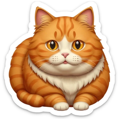 Gato gordo naranja sticker