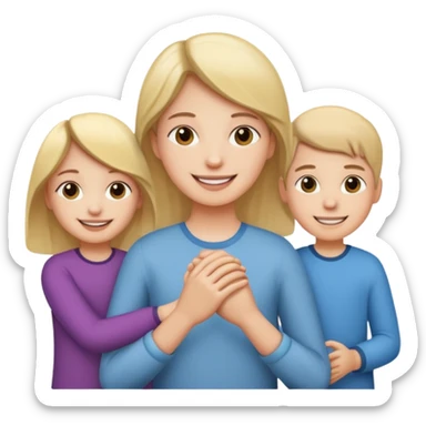 holding hands with kids sticker