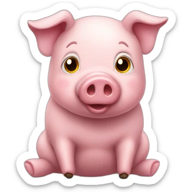 old-stuffed-animal-pig-full-body sticker