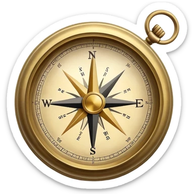Travel compass pointing to adventure sticker