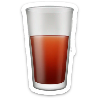 A tea glass with slim belly full with reddish tea sticker
